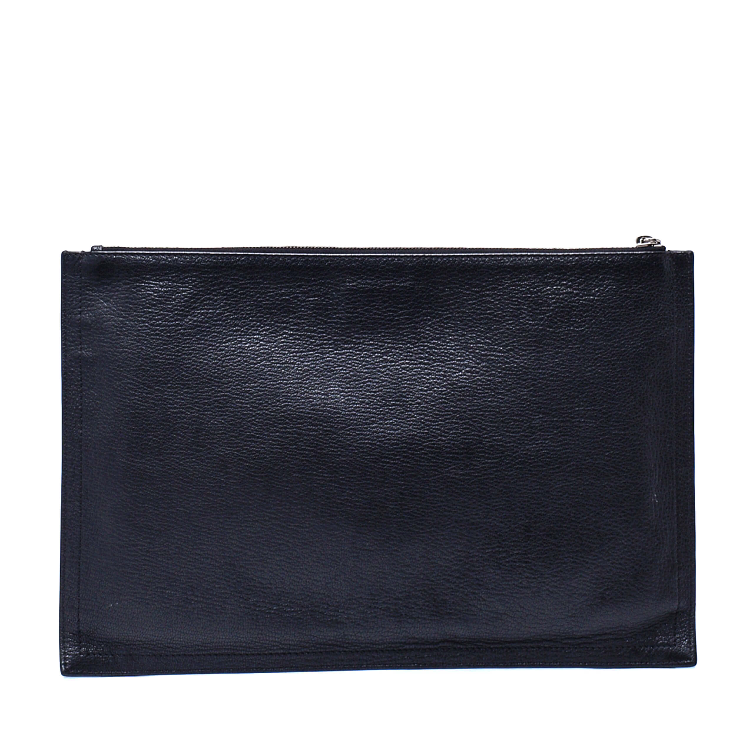 Givenchy - Black Leather Goatskin Large Antigona Zip Clutch